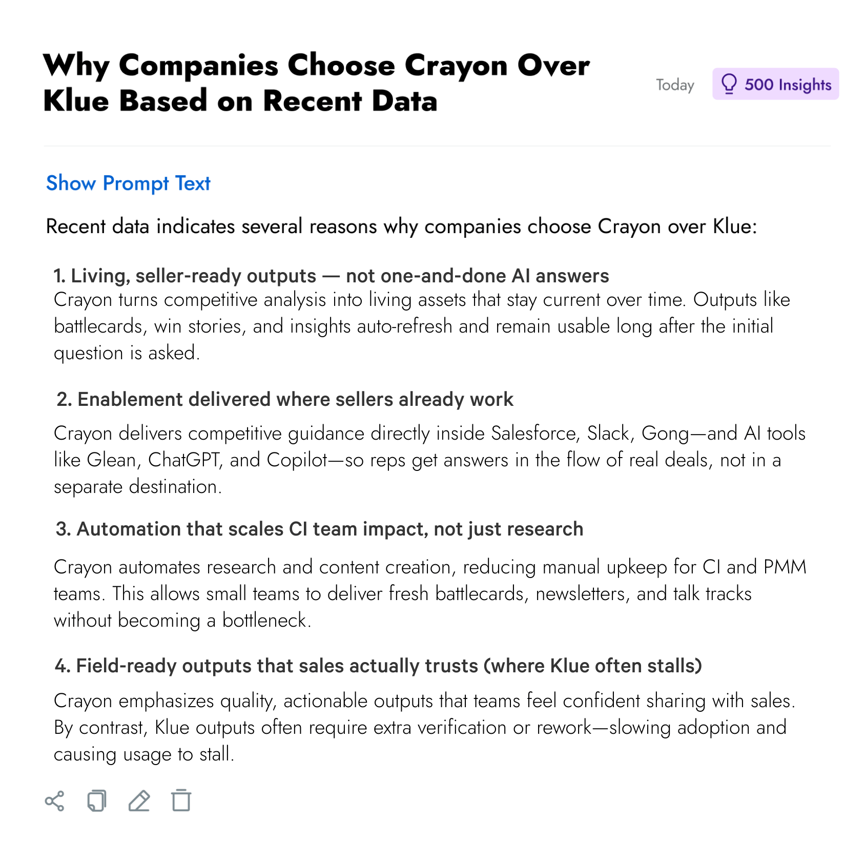 Crayon versus Klue - Spark Analysis