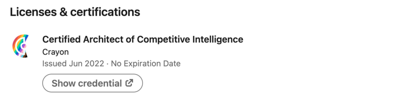 competitive intelligence certificate