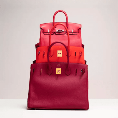 3 birkin bags stacked together
