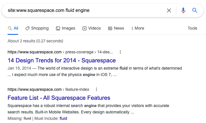 squarespace website search